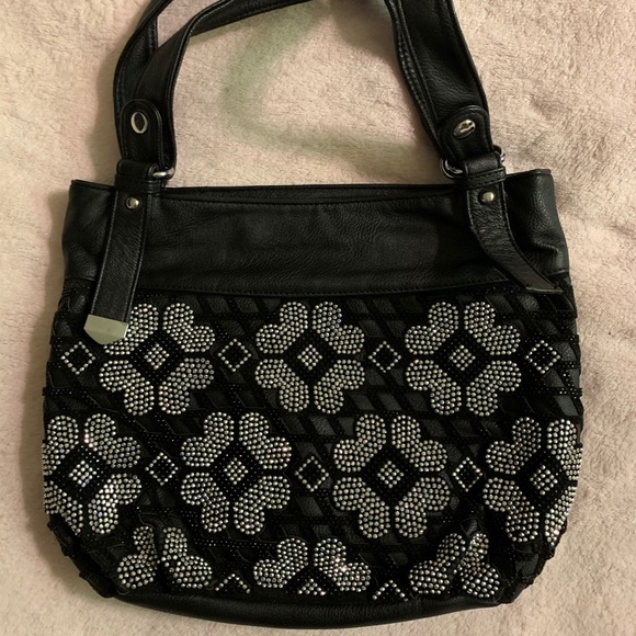 Sequined flowered purse - Picture 1 of 3